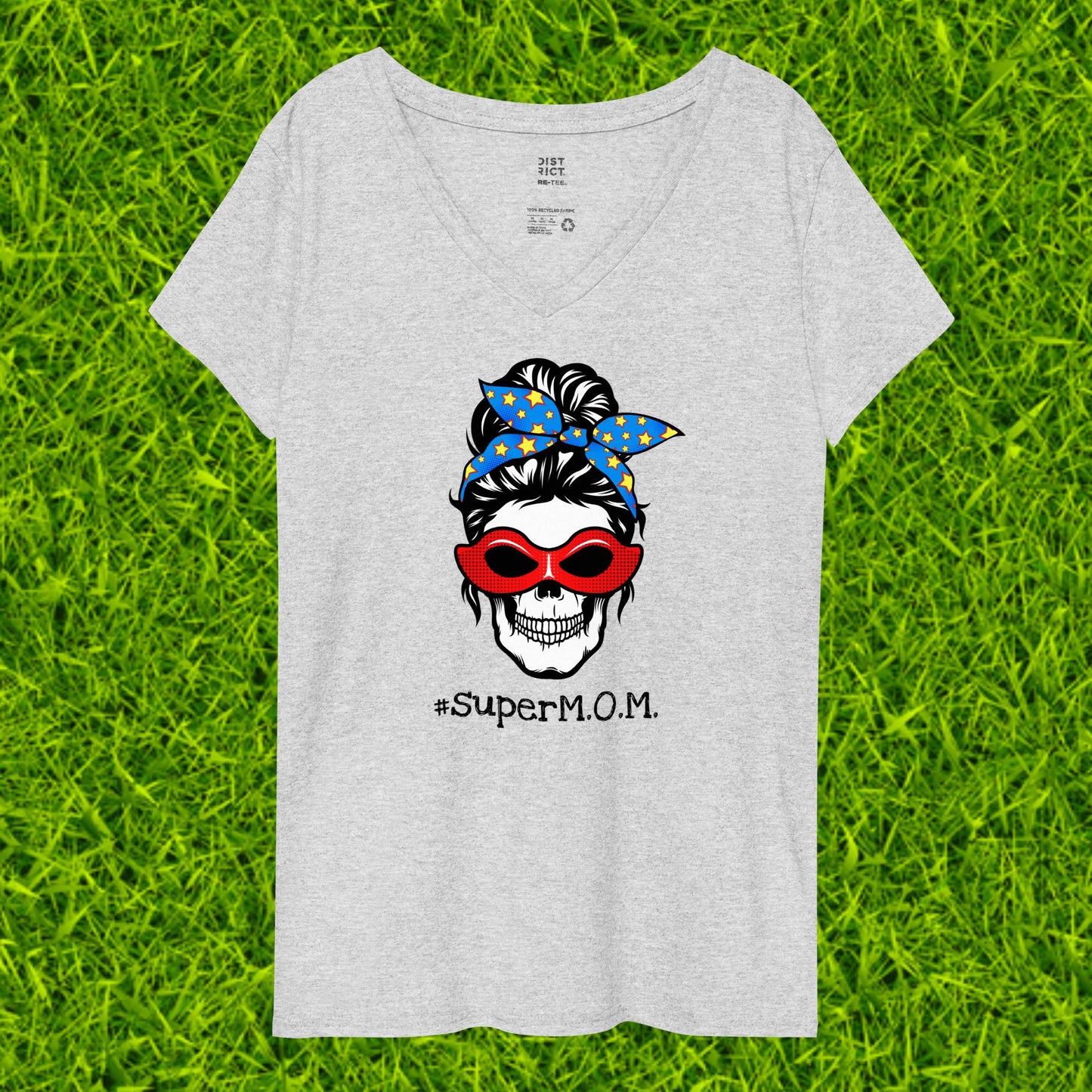 Women’s recycled v-neck t-shirt | #superM.O.M.