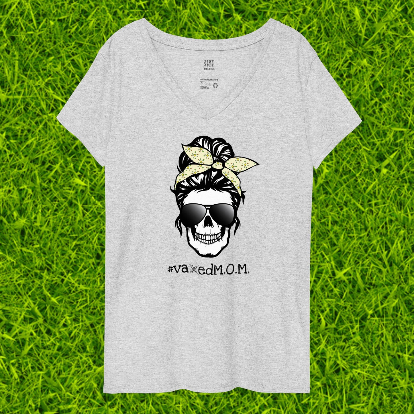 Women’s recycled v-neck t-shirt | #vaxedM.O.M.