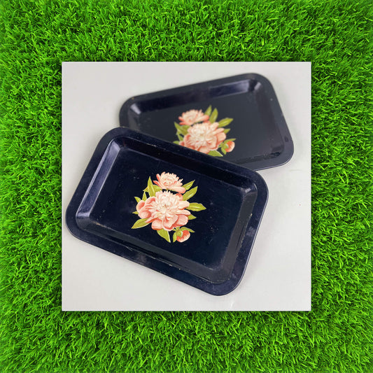 Small Decorative Metal Trays - Set of 2