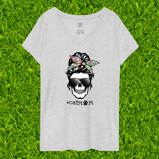 Women’s recycled v-neck t-shirt | #catM.O.M.