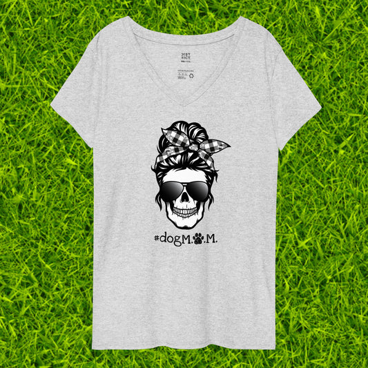Women’s recycled v-neck t-shirt | #dogM.O.M. 2